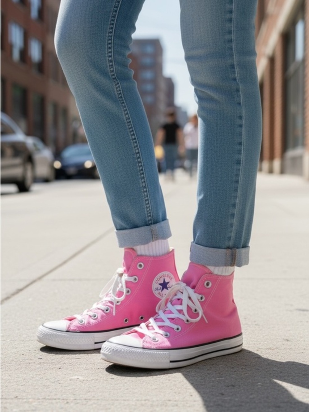 Converse Pink High Top Canvas Sneakers Size 8